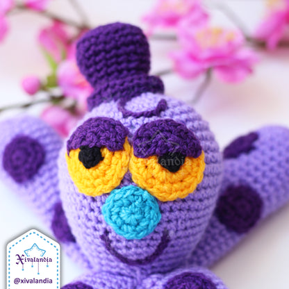 Mr. Octi plush from Bubbles, purple octopus crochet  - handmade amigurumi