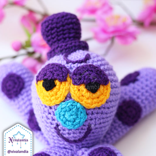 Mr. Octi plush from Bubbles, purple octopus crochet  - handmade amigurumi