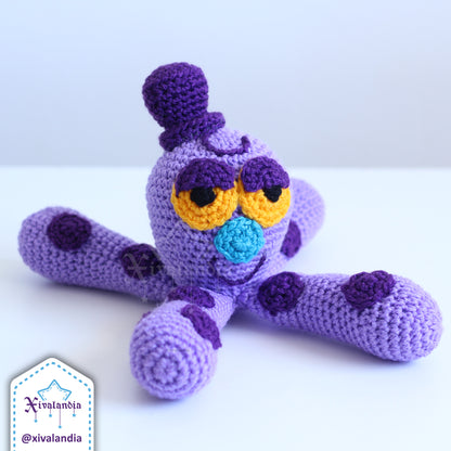 Mr. Octi plush from Bubbles, purple octopus crochet  - handmade amigurumi
