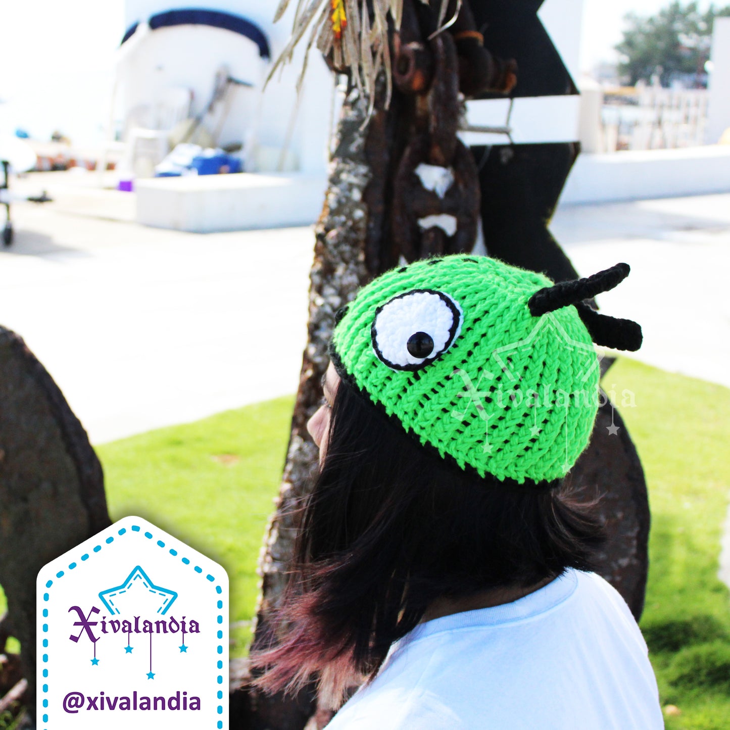 G.I.R. from Invader Zim hat beanie, handmade, GIR, green dog
