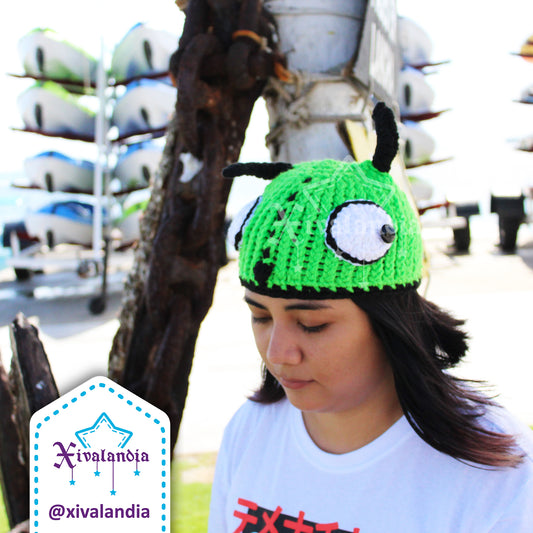 G.I.R. from Invader Zim hat beanie, handmade, GIR, green dog