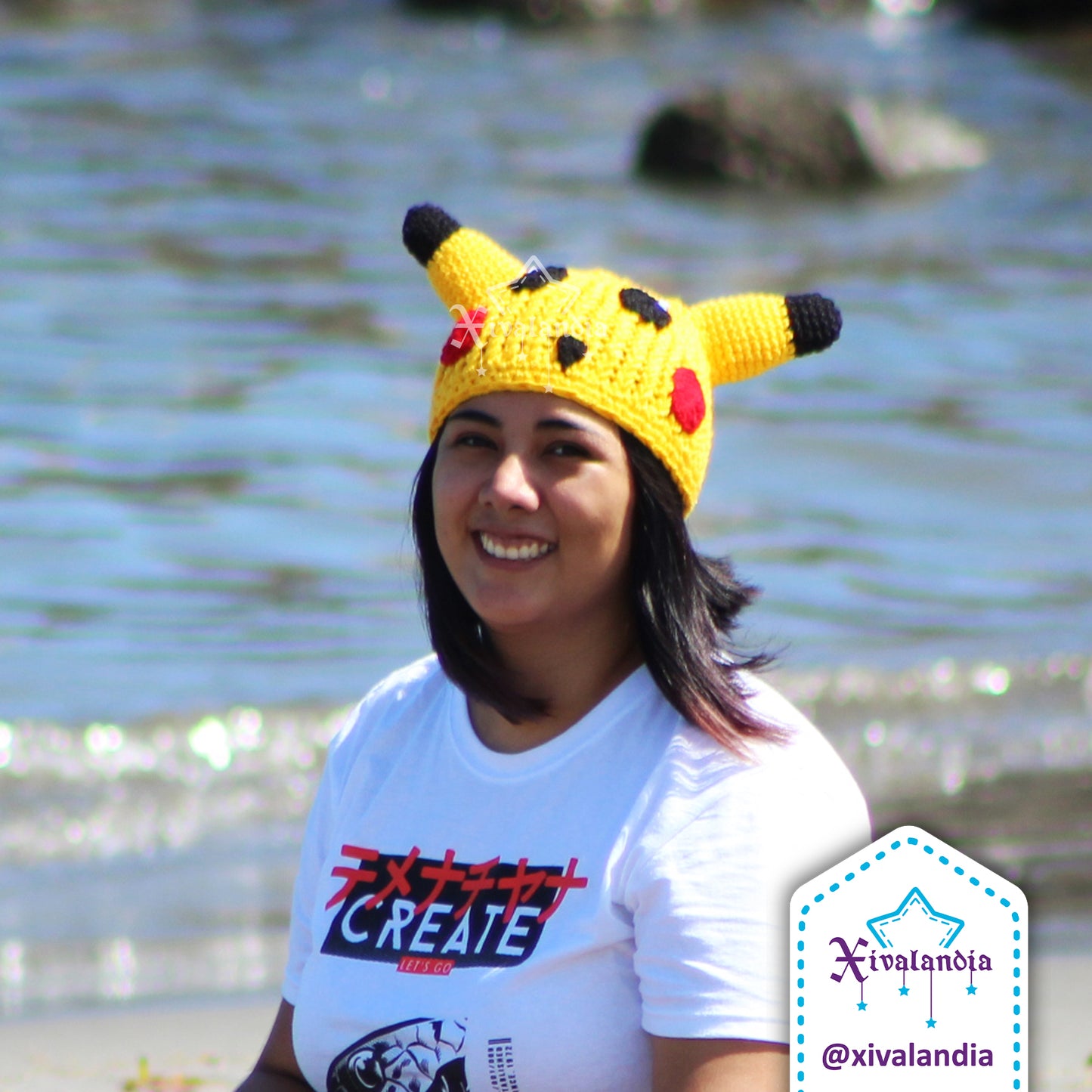 Gorro Pikachu de Pokemon, amarillo, tejido artesanal, joven y adulto, Unitalla