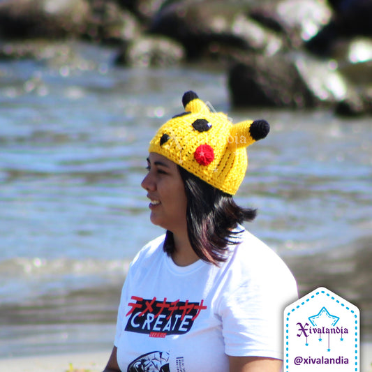 Pikachu from Pokemon hat beanie, handmade